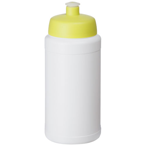 Bouteille 500ml publicitaire avec bouchon sport Baseline® Blanc et Citron vert